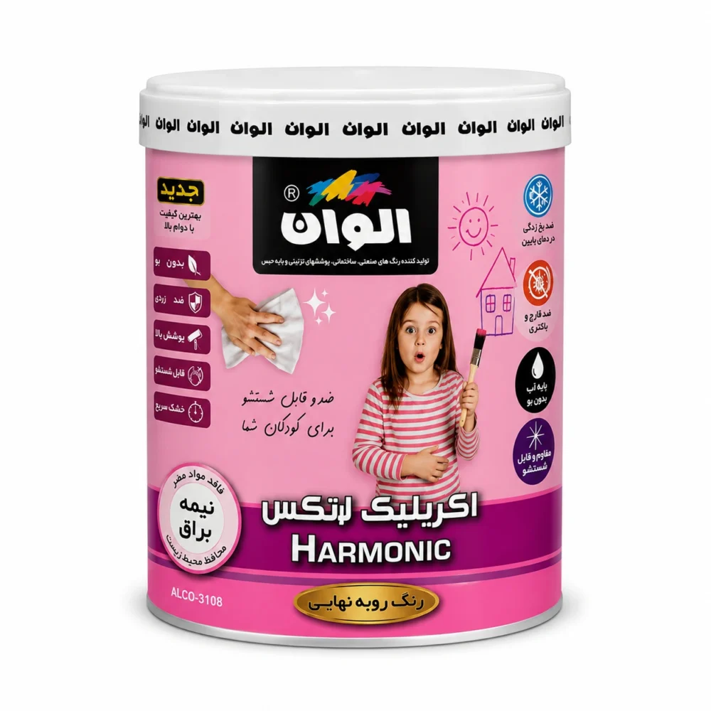 رنگ اکریلیک لاتکس نیمه براق